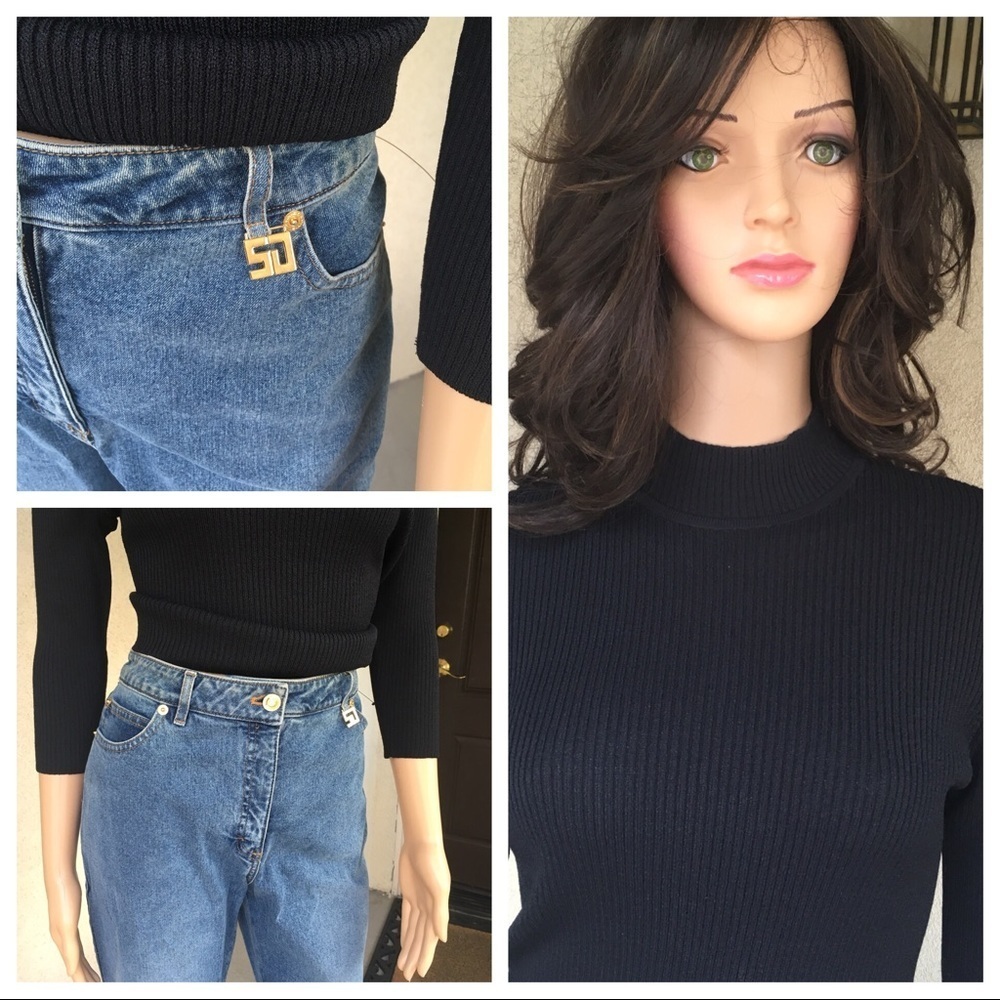 St. John jeans Size 8‎ and Black Blouse size P